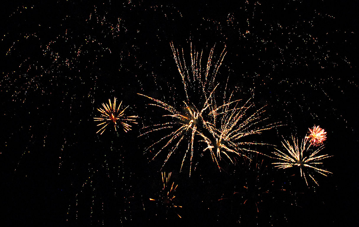 Fireworks during independece day celebrations in Wamego, KS on July 4, 2013.